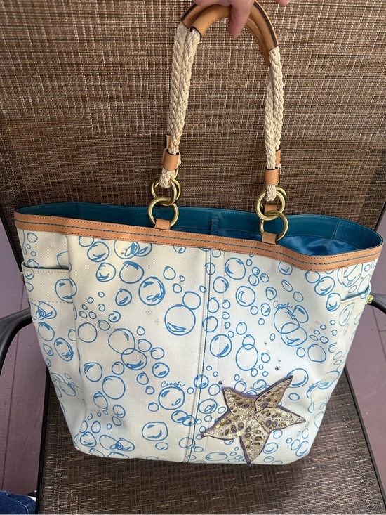 Coach Handbags - Coach Limited Edition Resort Bubble Fish Coral Tote